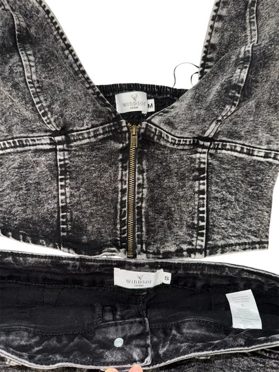 Windsor Denim Halter Top & Mini Skort Set - Picture 3 of 5